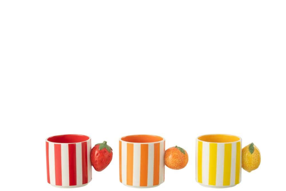 MUG FRUIT DOLOMITE MIX ASSORTMENT OF 3