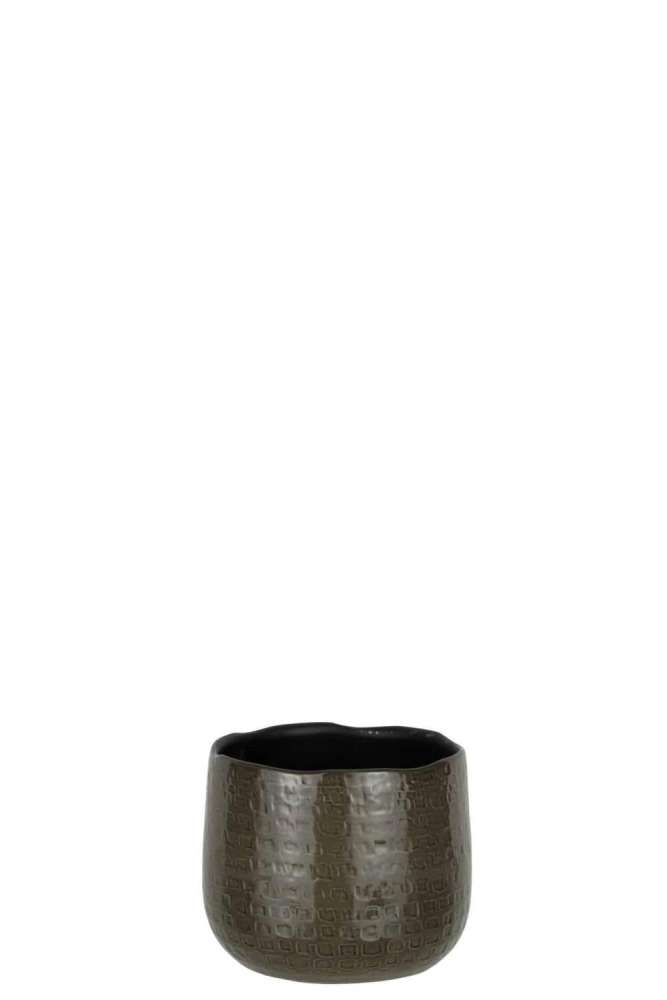 FLOWERPOT PATTERN CERAMIC DARK GREY SMALL