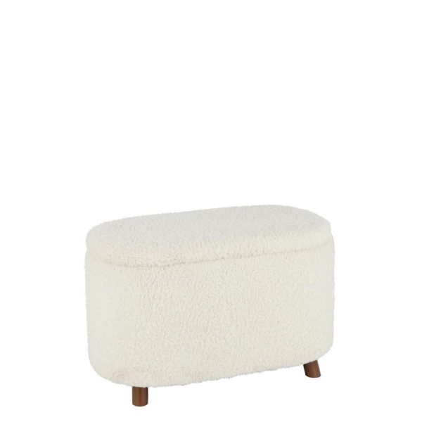 STOOL STORAGE TEDDY POLYESTER WHITE