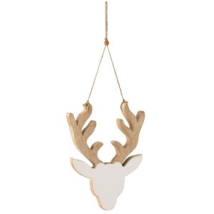 HANGER REINDEER MANGO WOOD WHITE/WHITE WASH LARGE