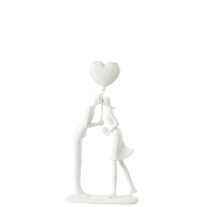 COUPLE KISS HEART BALLOON POLY WHITE