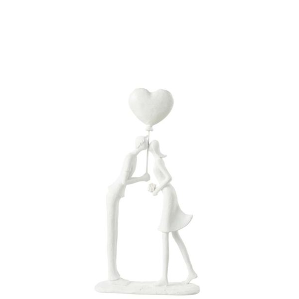 COUPLE KISS HEART BALLOON POLY WHITE