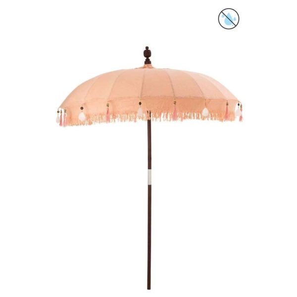 SUNSHADE TASSELS/SHELLS PEACH WOOD DARK BROWN LARGE