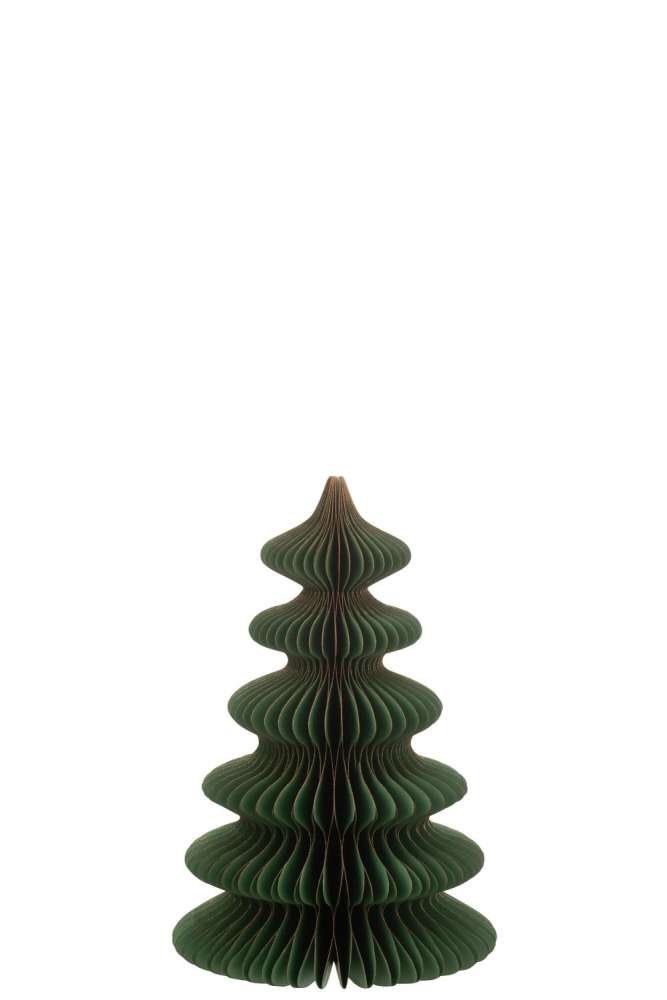 CHRISTMAS TREE WAVES PAPER DARK GREEN/COPPER SMALL