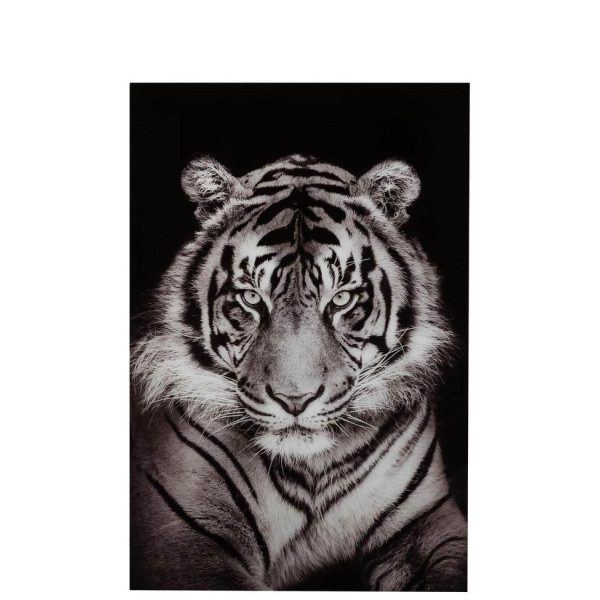 WALL DECO TIGER TEMPERED GLASS BLACK/WHITE