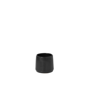 FLOWER POT ROUND CERAMIC BLACK EXTRA SMALL