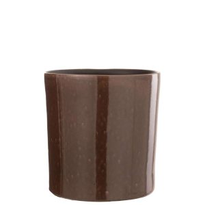 FLOWER POT FLEK CERAMIC BROWN LARGE