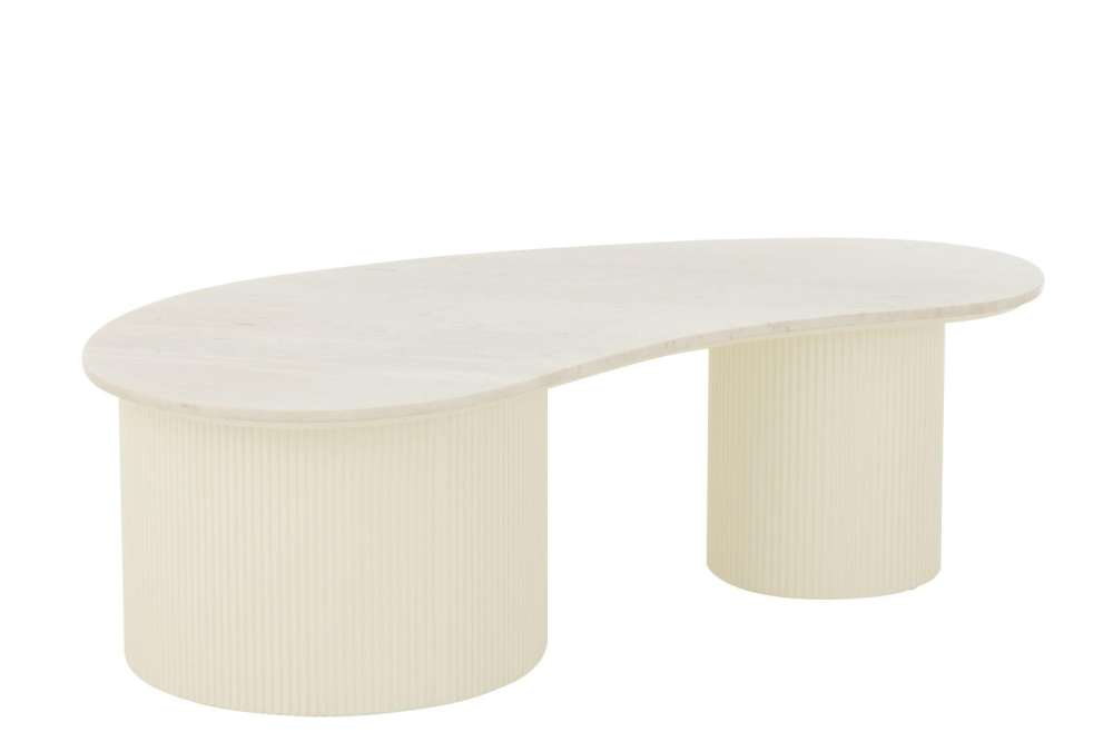 COFFEE TABLE MARBLE/MDF WHITE