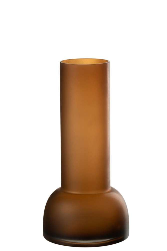 VASE/CANDLEHOLDER YOKO GLASS BROWN MEDIUM