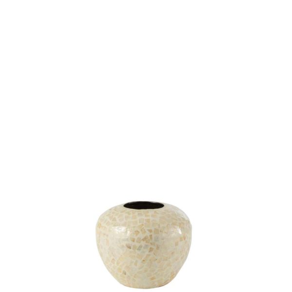 VASE NUYE BALL SHELLS/BAMBOO IVORY
