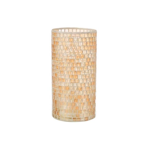 VASE MOSAIC ROUND GLASS ORANGE