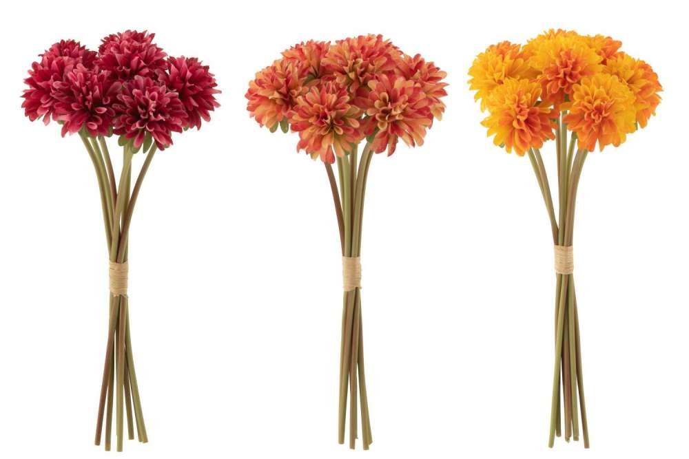 BOUQUET DAHLIA 7 HEADS ARTIFICIAL MIX ASSORTMENT OF 3