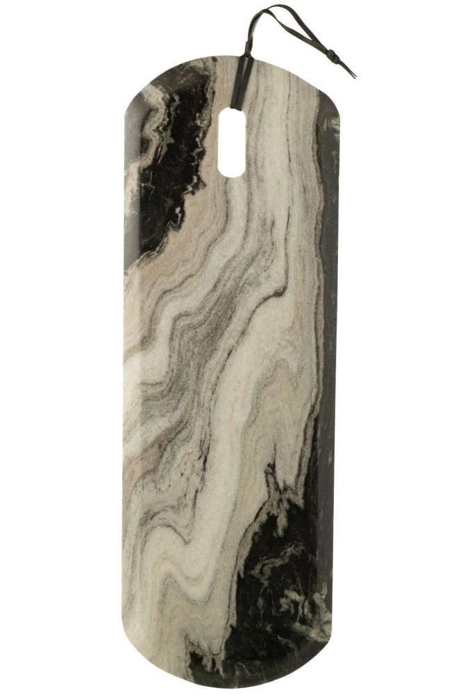 CHEESE BOARD MARBLE BLACK/LIGHT GREY