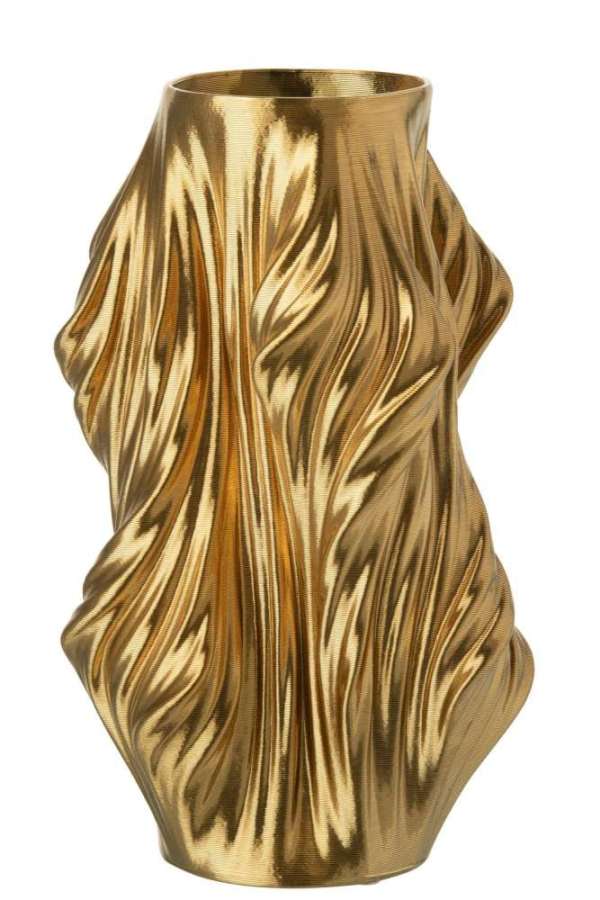 VASE 3D PRINTING IRREGULAR PORCELAIN GOLD COLORED LARGE