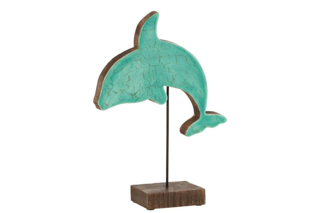 DOLPHIN ON STAND MANGO WOOD AZUR LARGE