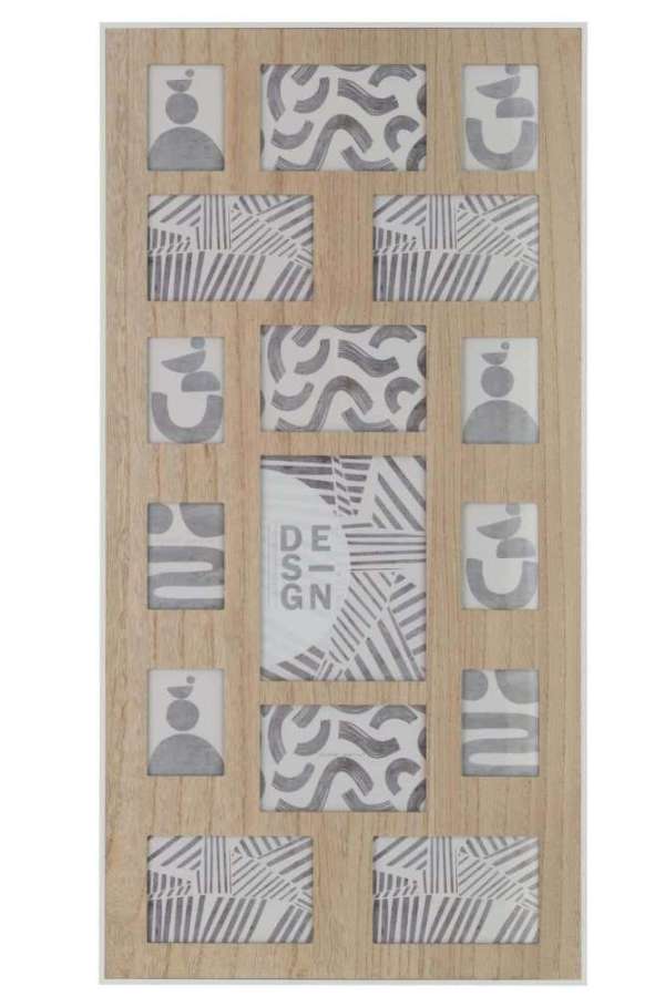 PHOTO FRAME WALL DECO/DOOR HANGER NATURAL/BLACK MDF