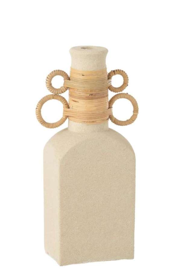 VASE CELINE 4 RINGS CEMENT SAND NATURAL