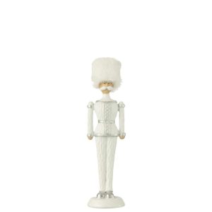 NUTCRACKER FUR HAT GLITTER RESIN WHITE MEDIUM