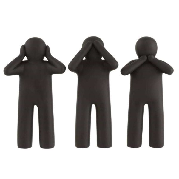 P'TIT MAURICE SEE/HEAR/SPEAK NO EVIL POLY BLACK LARGE ASSORTMENT OF 3