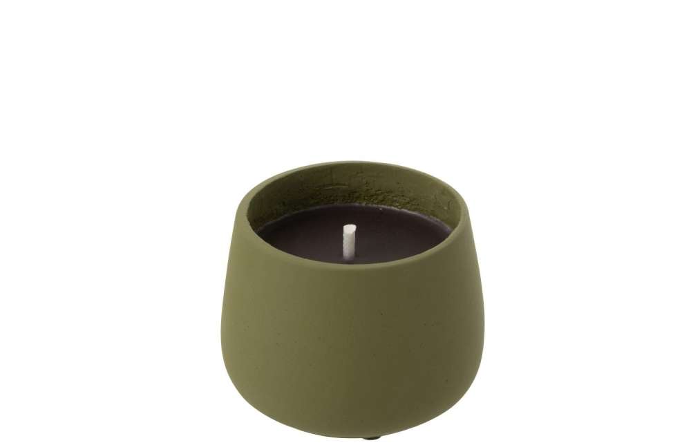 OUTDOOR CANDLE CYRA CEMENT GREEN SMALL-18 HOURS