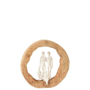 FIGURE FAMILY MANGO WOOD/ALUMINIUM NATURAL/WHITE