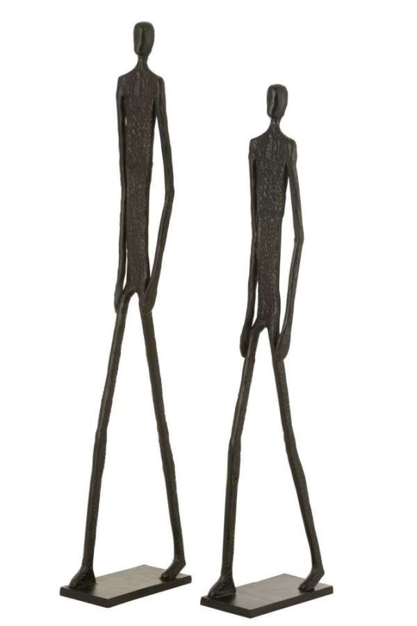 SET OF 2 FIGURE WALKING ALUMINIUM BLACK