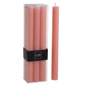 BOX OF 6 TABLE CANDLES TERRACOTTA -9H