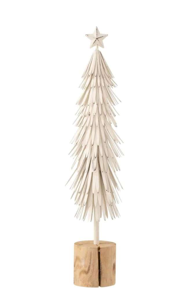 CHRISTMAS TREE ON FOOT METALWHITE LARGE