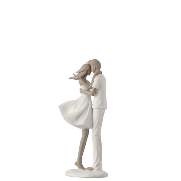 COUPLE KISSING POLY WHITE/TAUPE