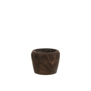 FLOWERPOT THIBOBO PAULOWNIA WOOD+PLASTIC DARK BROWN SMALL