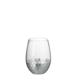 DRINKING GLASS TRANSPARENT/SILVER 10X10X13CM