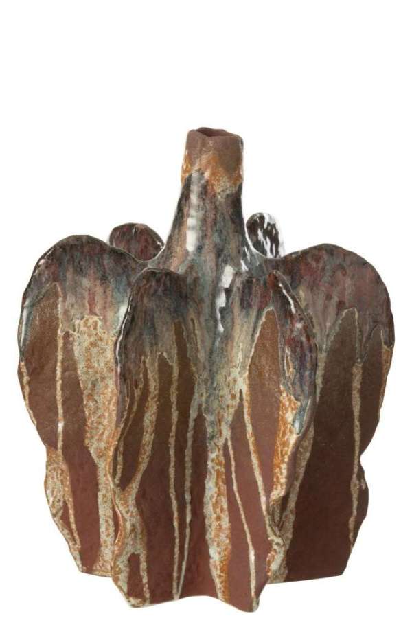 VASE NAGA CERAMIC  RUSTY BROWN LARGE