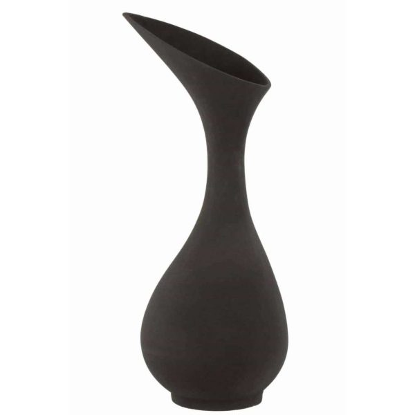 VASE OLIVIA ROUGH ALUMINIUM BLACK LARGE