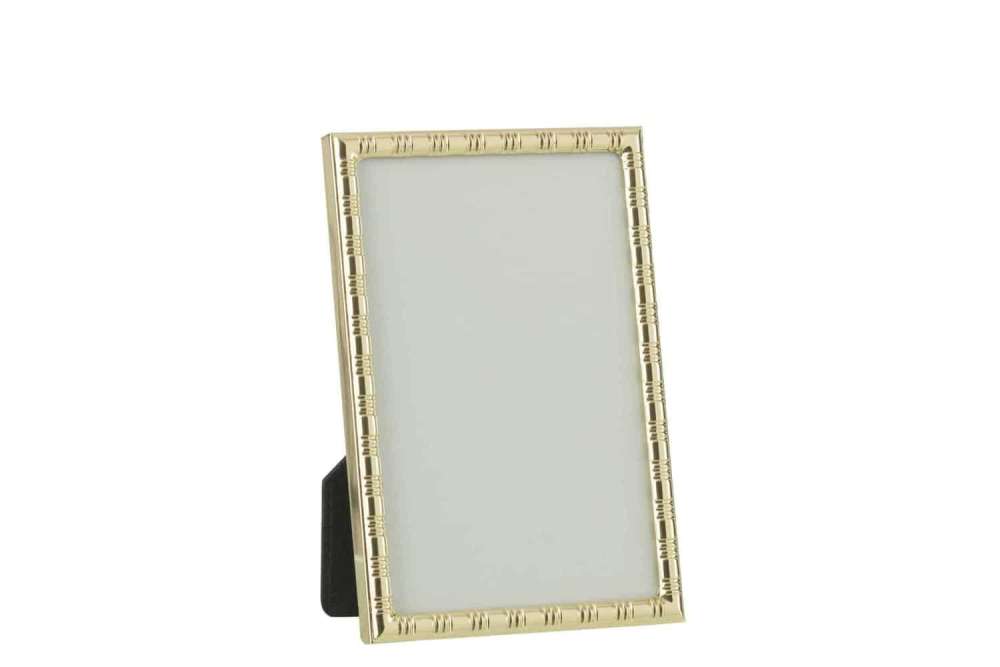 PHOTO FRAME ROUNDED LINES BORDER 15X20 METAL GOLD LARGE