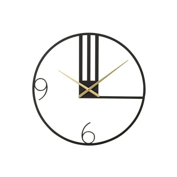 CLOCK LINES METAL BLACK LARGE