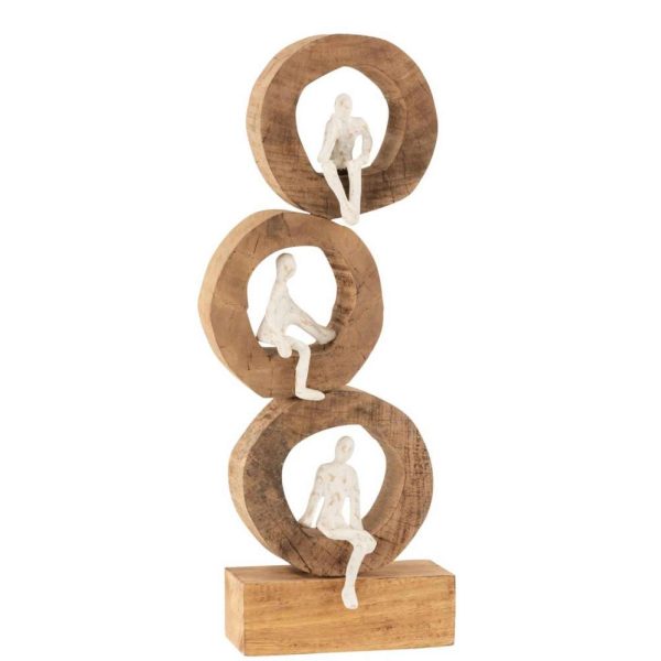 FIGURE 3 THINKERS RINGS MANGO WOOD/ALUMINIUM NATURAL/WHITE
