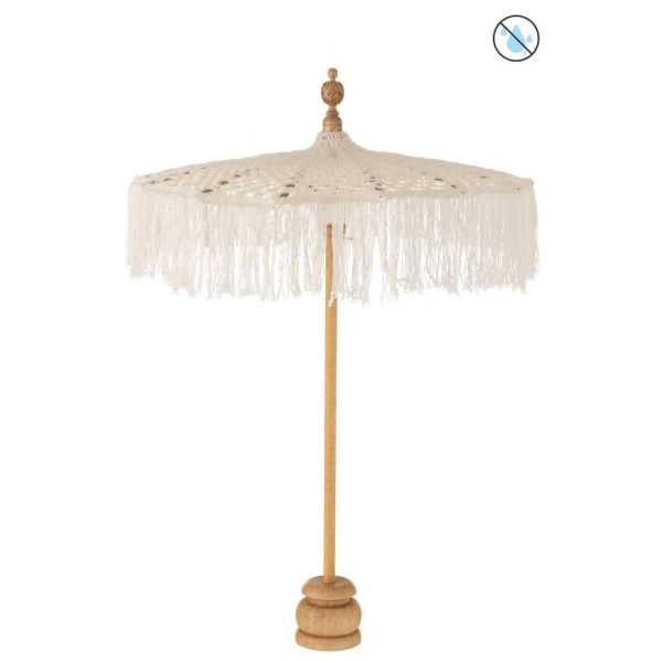 PARASOL+FOOT MACRAME COTTON WHITE SMALL