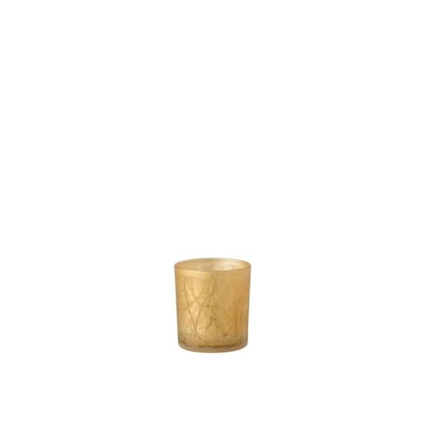 TEALIGHT HOLDER BRANCHES GLASS GOLD SMALL