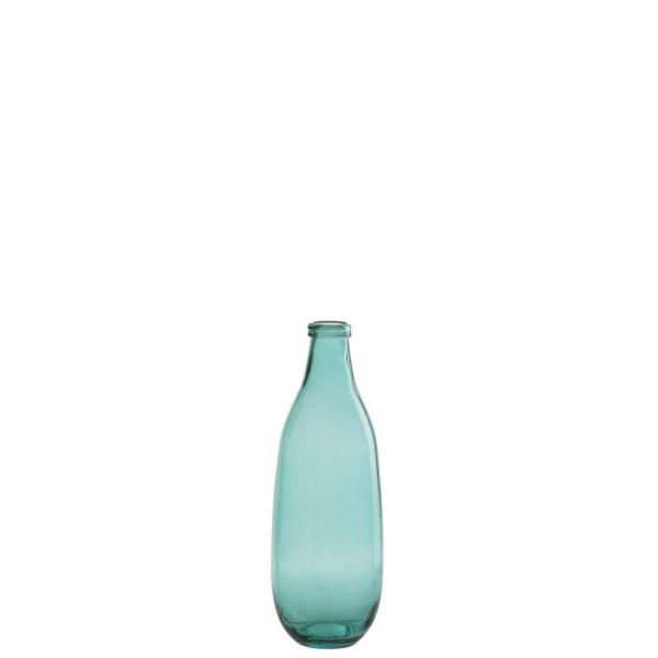 VASE BOTTLE GLASS AQUA SMALL
