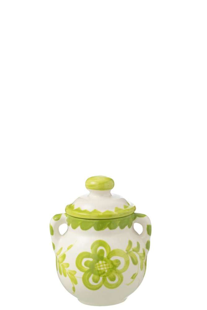 JAR GRANADA CERAMIC WHITE/GREEN