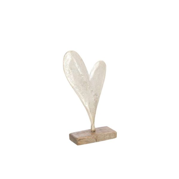 HEART ON FOOT GRAPHIC ALUMINIUM/WOOD GOLD LARGE