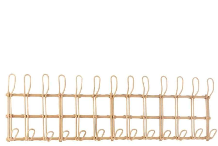 COATRACK ELLEN 12 HOOKS RATTAN NATURAL
