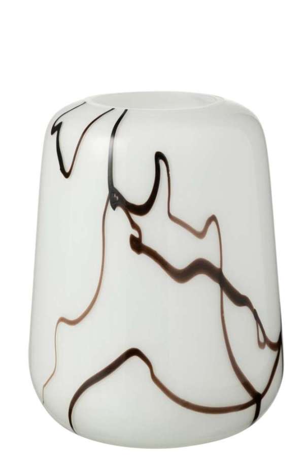 VASE SMOKE EFFECT NARROW GLASS WHITE/BLACK