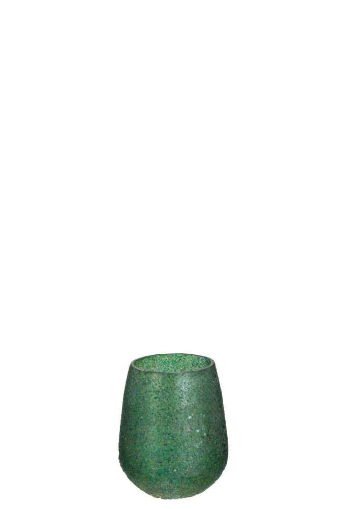 CANDLE HOLDER TOM GLASS GREEN MEDIUM