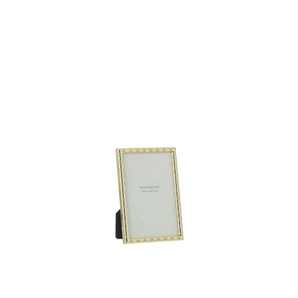 PHOTO FRAME ROUNDED LINES BORDER 10X15 METAL GOLD SMALL