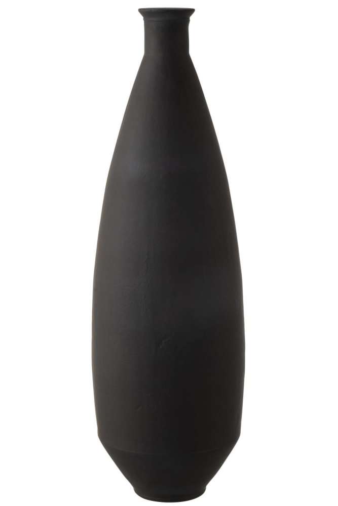 VASE OVAL GLASS MATTE BLACK