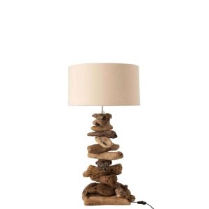 LAMP+SHADE DRIFTWOOD NATURAL/WHITE SMALL