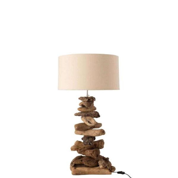 LAMP+SHADE DRIFTWOOD NATURAL/WHITE SMALL