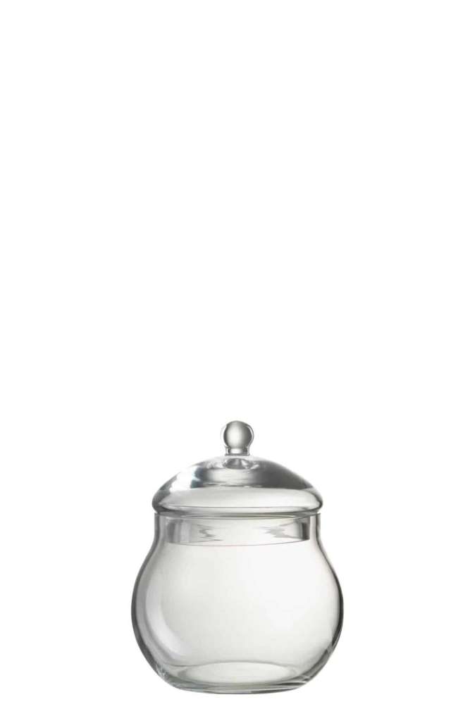 STORAGE JAR LID ORB GLASS TRANSPARENT SMALL