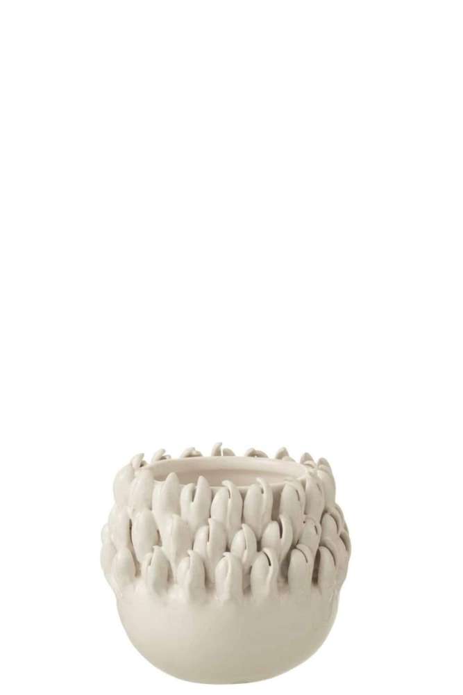FLOWERPOT IBIZA CERAMIC WHITE SMALL
